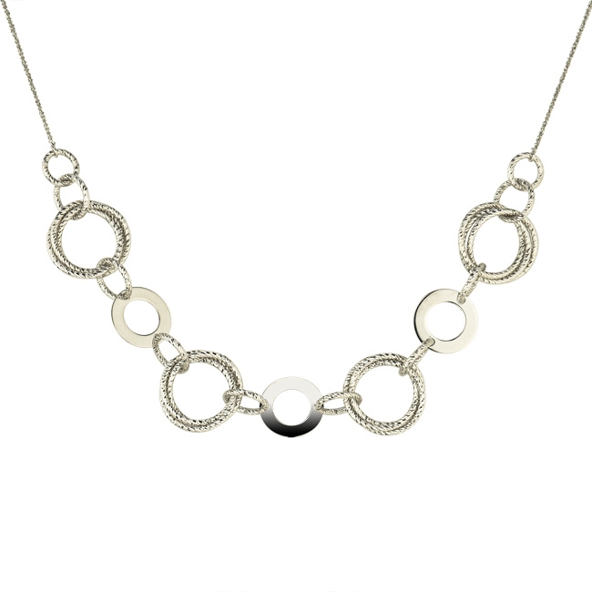 White Sterling Silver Circle Necklace by Frederic Duclos